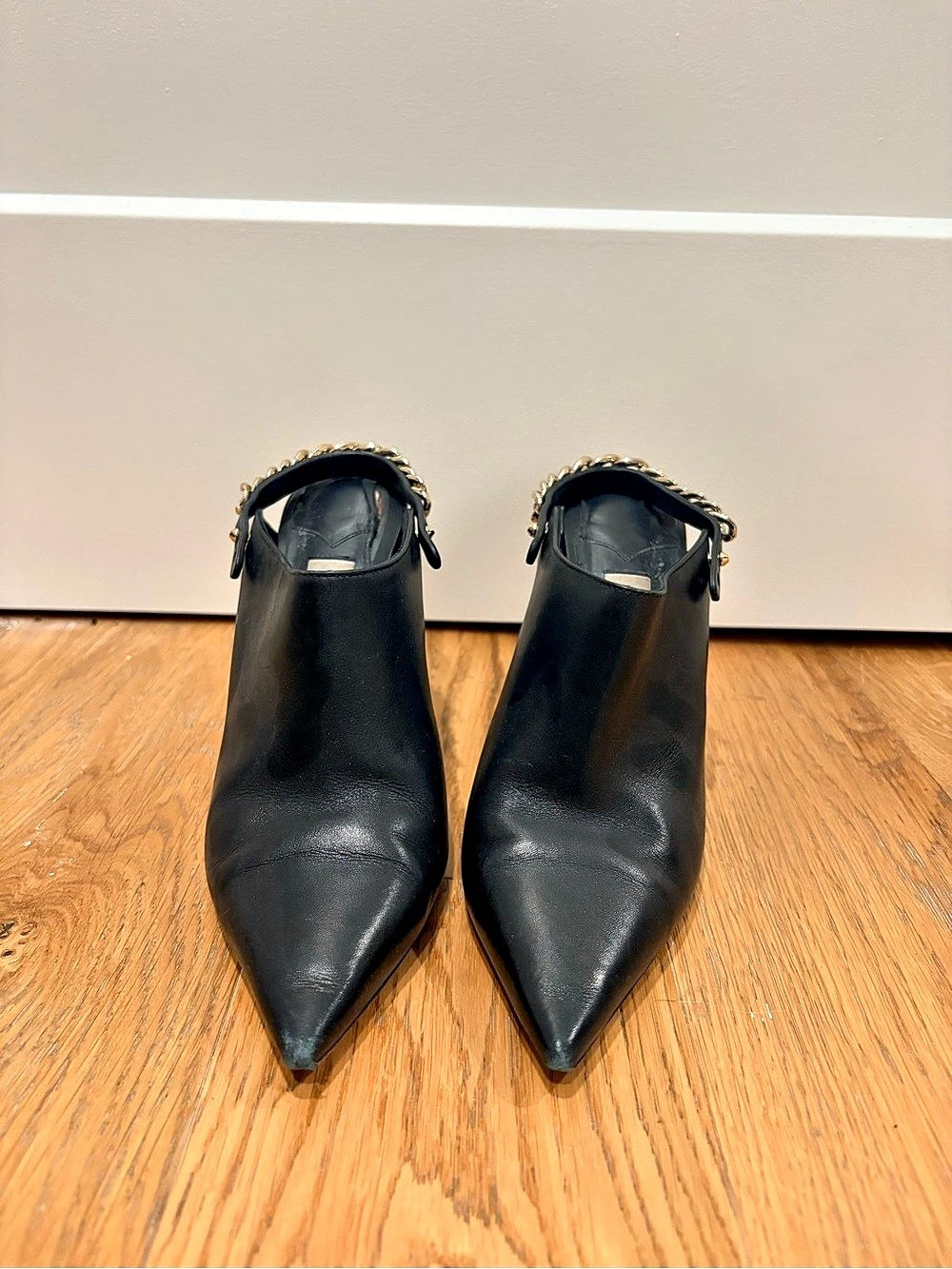 Jimmy Choo Lexx Chain-Trim Leather Mules